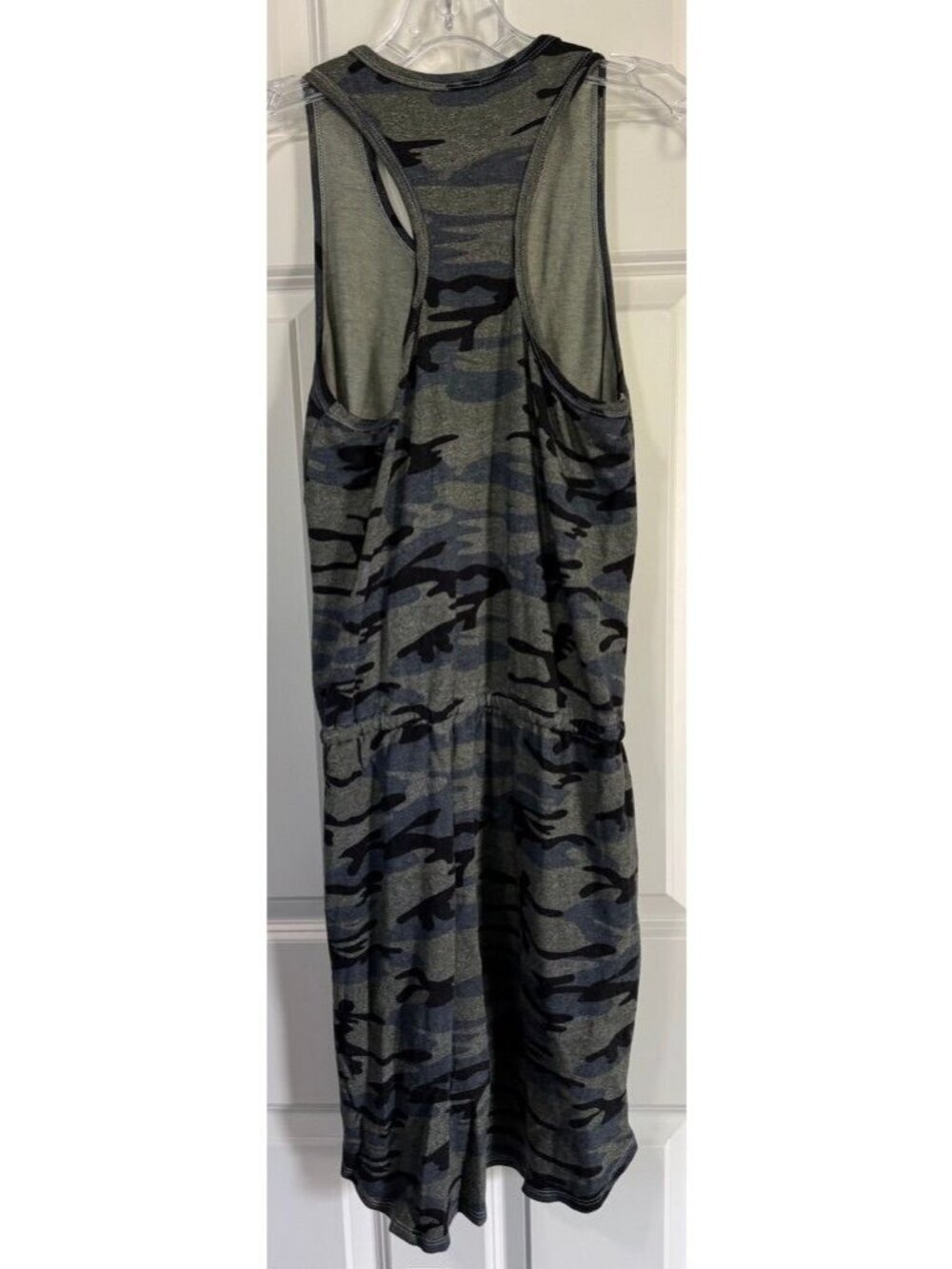 Sundry Camo Racerback Tank Dress Drawstring Waist Pockets Women's Size 1 Small - Picture 3 of 9